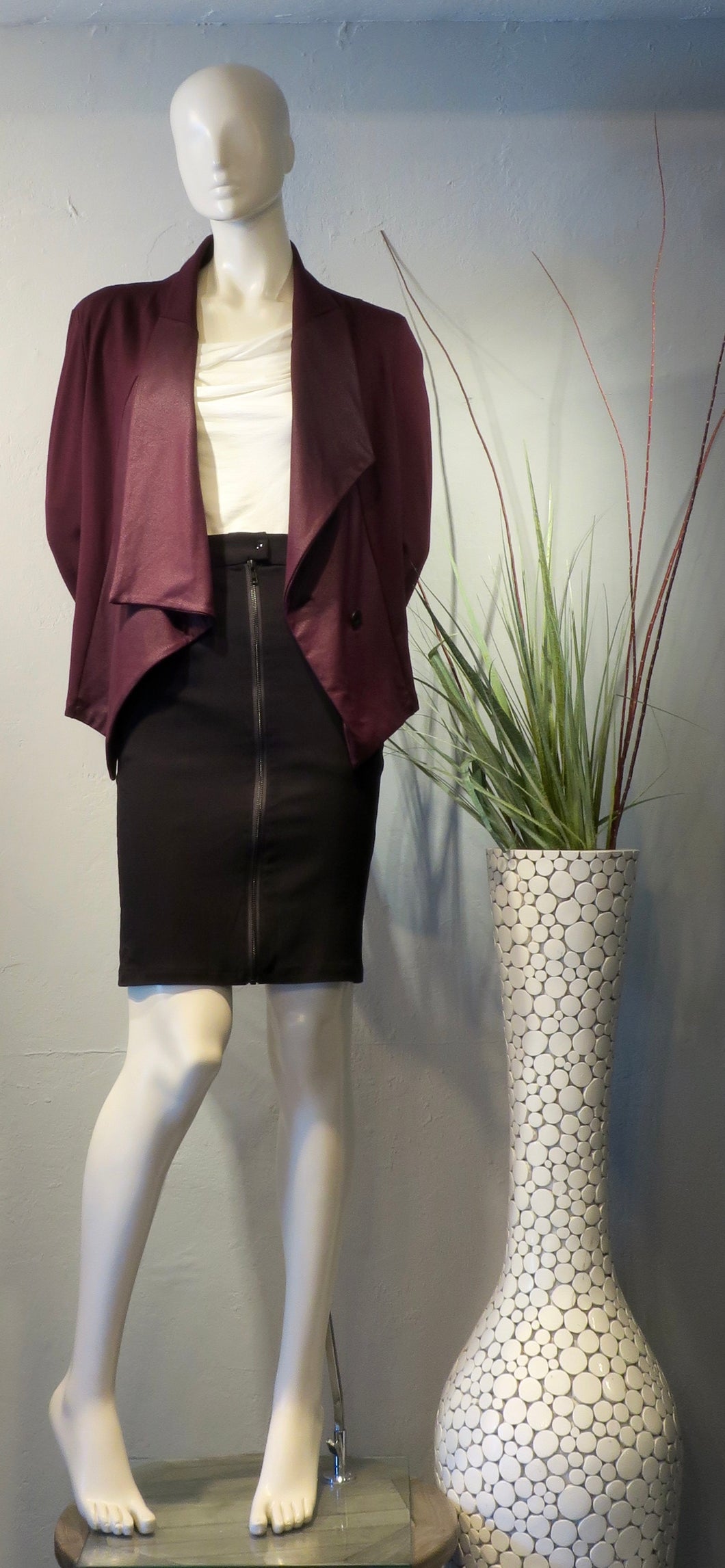 Draped Blazer - Port