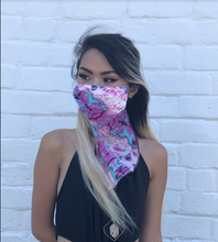 Load image into Gallery viewer, Silk Scarf Reusable Mask - Pink Hues  (1 Mask)