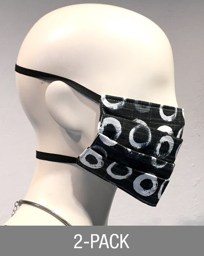 Reusable Mask - Blk/White Circles  (2-Pack)