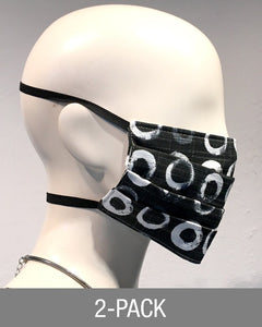 Reusable Mask - Blk/White Circles  (2-Pack)