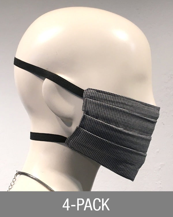 Reusable Mask - Black & Grey Mini Check (4-Pack)