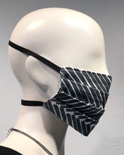 Load image into Gallery viewer, Reusable Mask - Grey Diagonal Stripe (2-Pack)