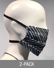 Load image into Gallery viewer, Reusable Mask - Grey Diagonal Stripe (2-Pack)