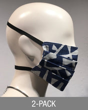 Load image into Gallery viewer, Reusable Mask - Navy Geometric (2-Pack)